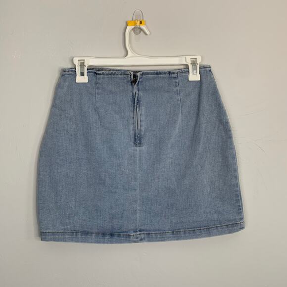 Wild Fable Notch Front Seamed Jean Mini Skirt - Picture 8 of 10